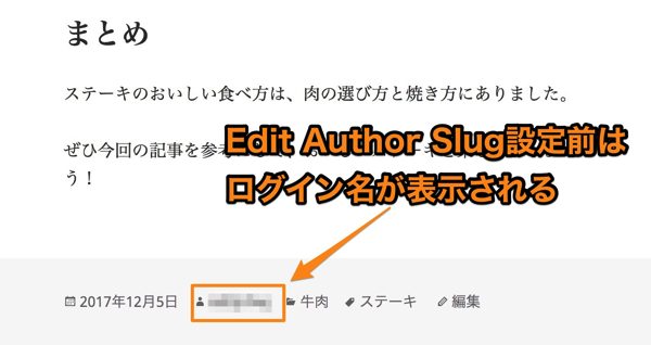 Edit Author Slugの設定方法と使い方